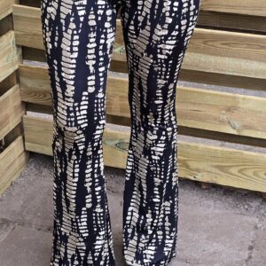 Coco Flared broek, Zwart/Beige